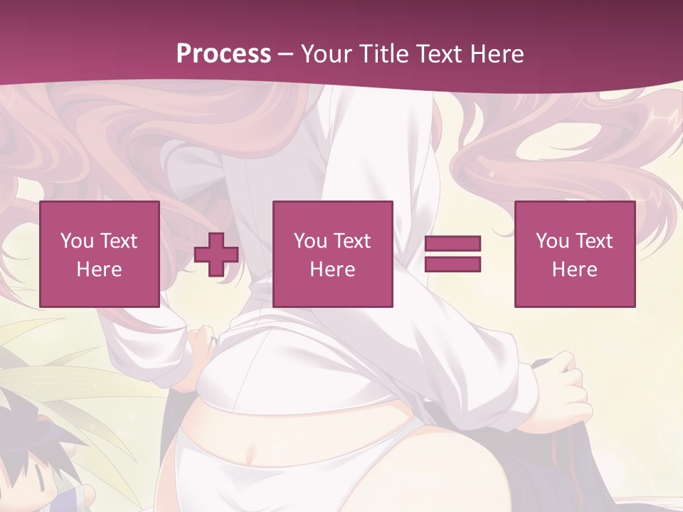 A Woman With Long Pink Hair Sitting On A Bed PowerPoint Template