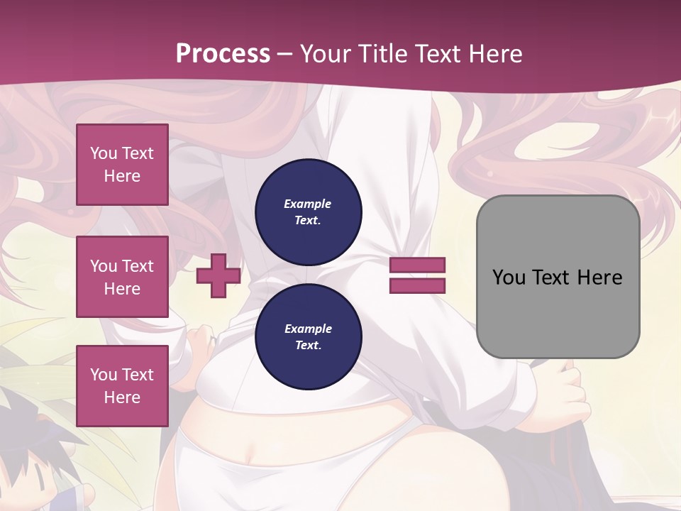 A Woman With Long Pink Hair Sitting On A Bed PowerPoint Template