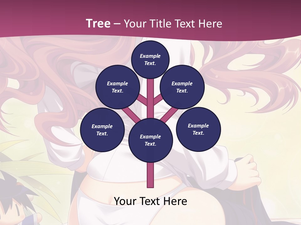 A Woman With Long Pink Hair Sitting On A Bed PowerPoint Template