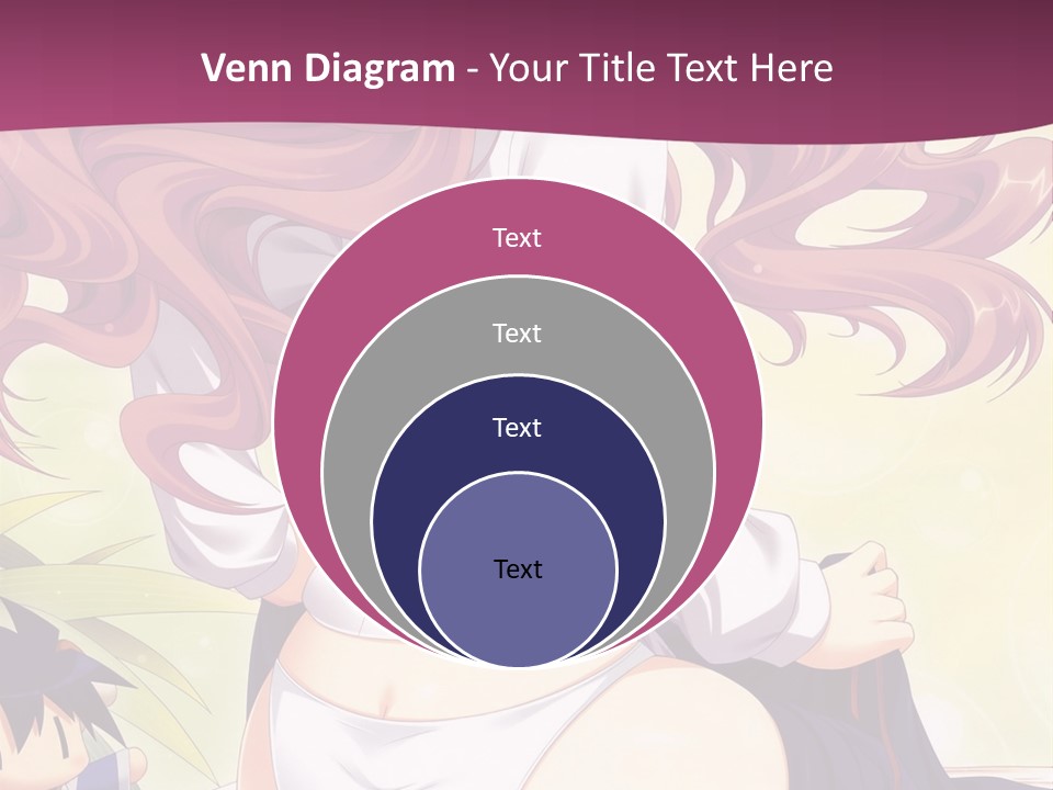 A Woman With Long Pink Hair Sitting On A Bed PowerPoint Template