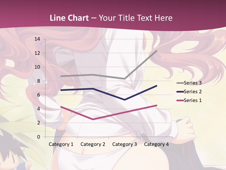 A Woman With Long Pink Hair Sitting On A Bed PowerPoint Template