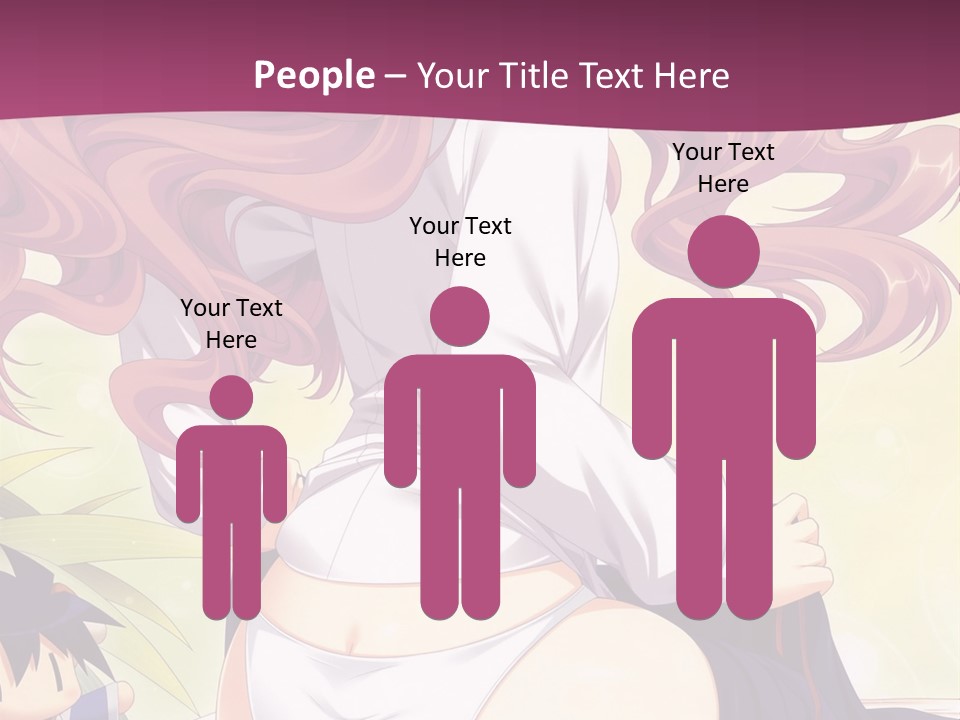 A Woman With Long Pink Hair Sitting On A Bed PowerPoint Template