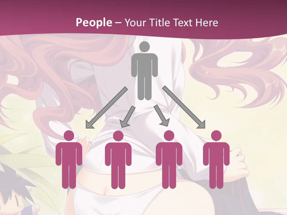 A Woman With Long Pink Hair Sitting On A Bed PowerPoint Template