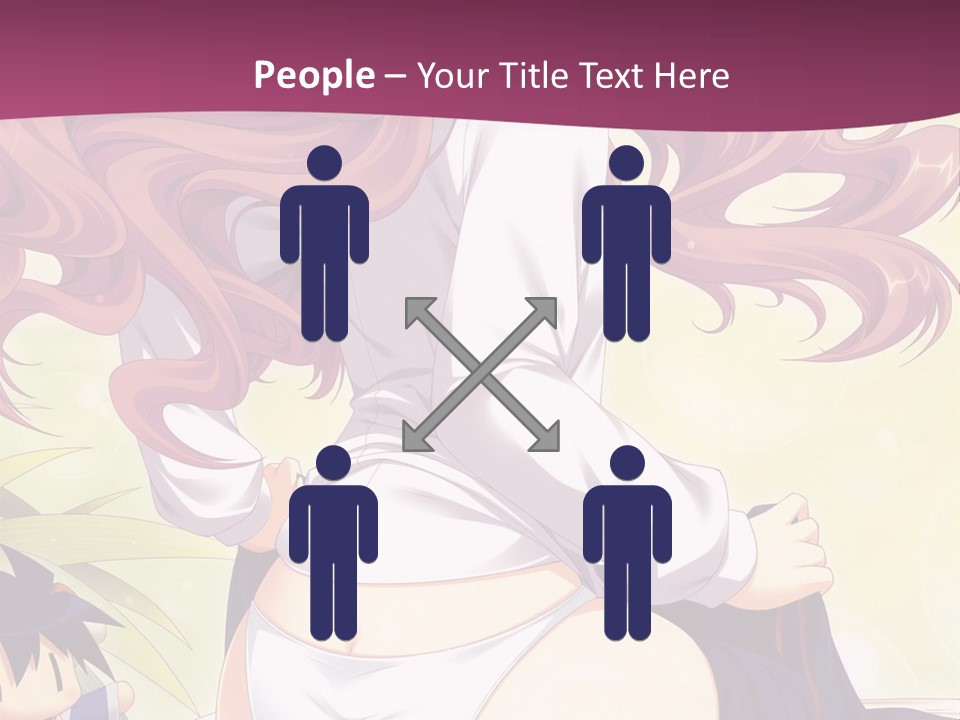 A Woman With Long Pink Hair Sitting On A Bed PowerPoint Template