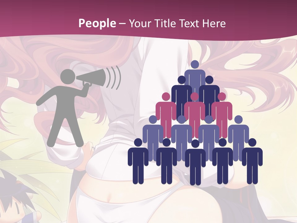 A Woman With Long Pink Hair Sitting On A Bed PowerPoint Template