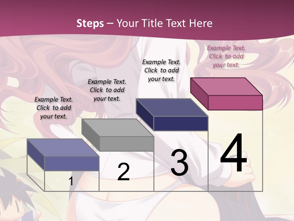 A Woman With Long Pink Hair Sitting On A Bed PowerPoint Template