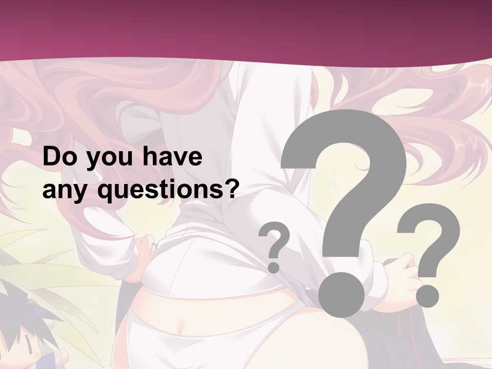 A Woman With Long Pink Hair Sitting On A Bed PowerPoint Template