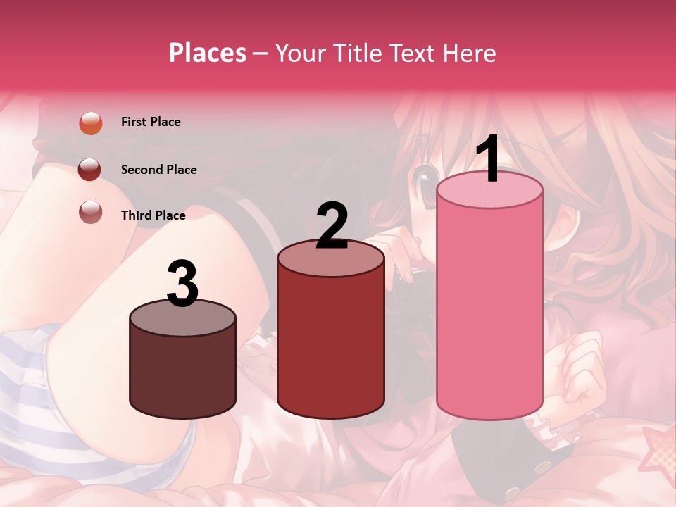 A Girl Laying On A Bed With A Bow In Her Hair PowerPoint Template