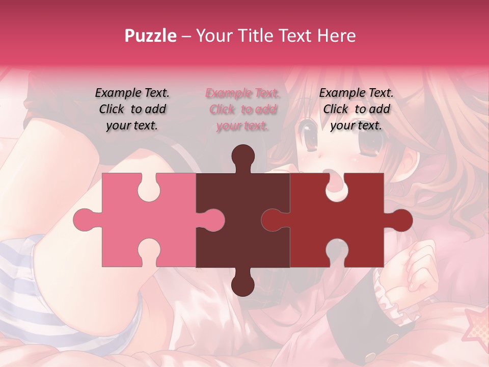 A Girl Laying On A Bed With A Bow In Her Hair PowerPoint Template