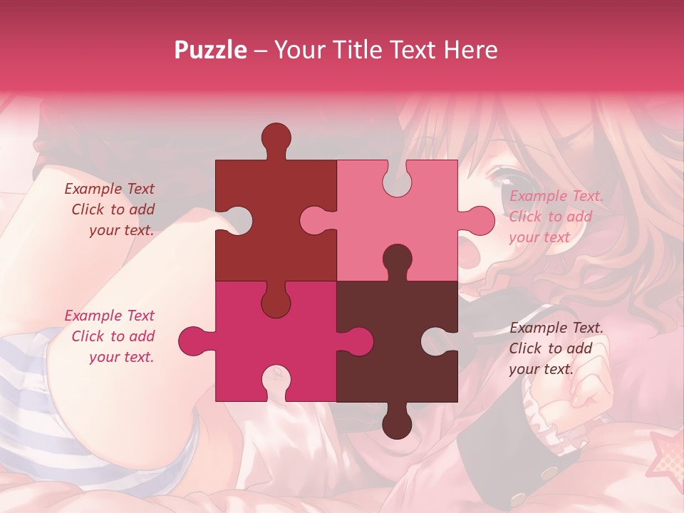 A Girl Laying On A Bed With A Bow In Her Hair PowerPoint Template