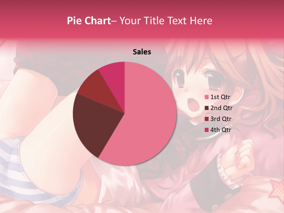 A Girl Laying On A Bed With A Bow In Her Hair PowerPoint Template