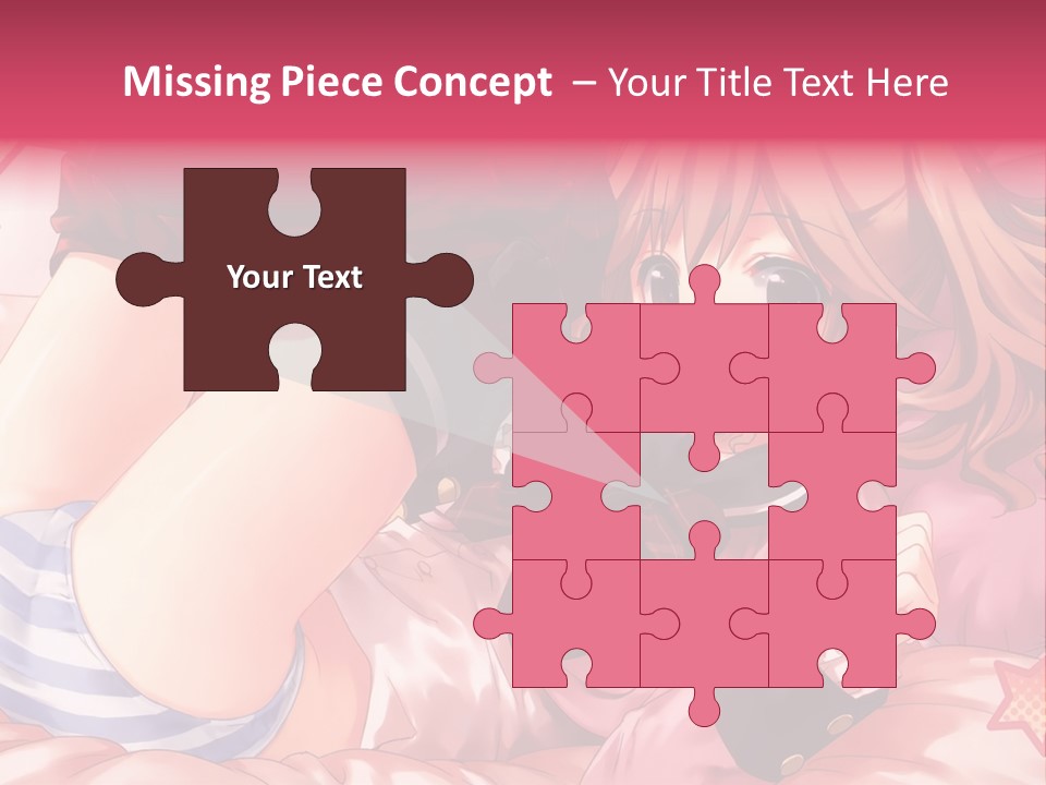 A Girl Laying On A Bed With A Bow In Her Hair PowerPoint Template