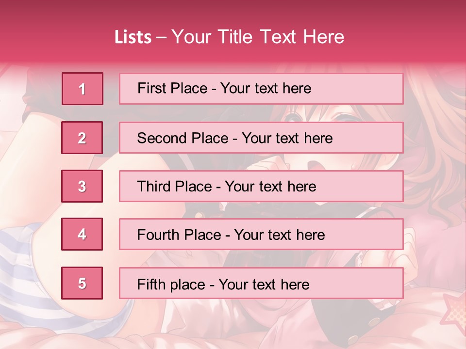 A Girl Laying On A Bed With A Bow In Her Hair PowerPoint Template