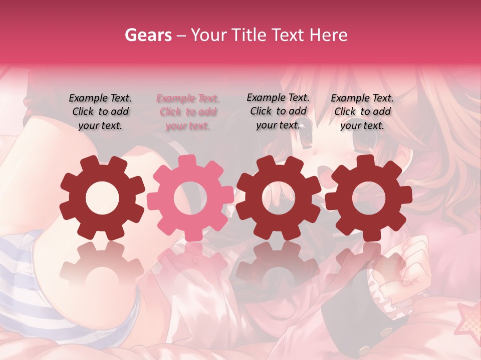 A Girl Laying On A Bed With A Bow In Her Hair PowerPoint Template