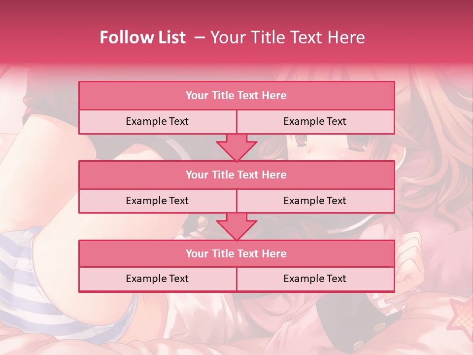 A Girl Laying On A Bed With A Bow In Her Hair PowerPoint Template