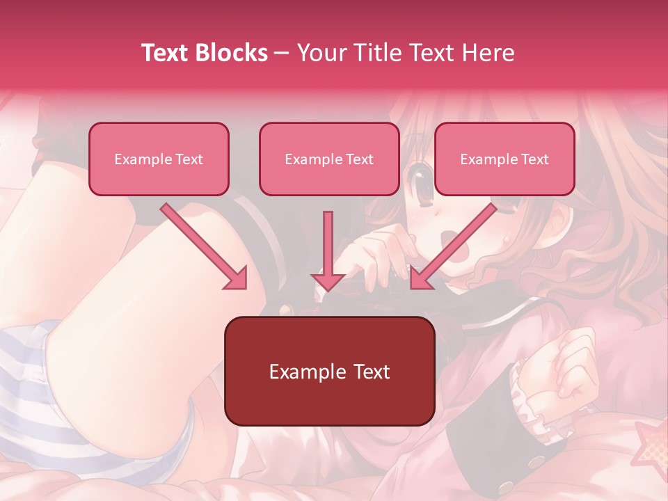 A Girl Laying On A Bed With A Bow In Her Hair PowerPoint Template