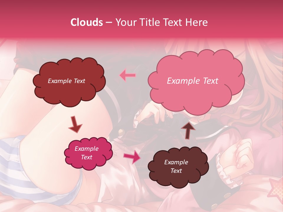 A Girl Laying On A Bed With A Bow In Her Hair PowerPoint Template