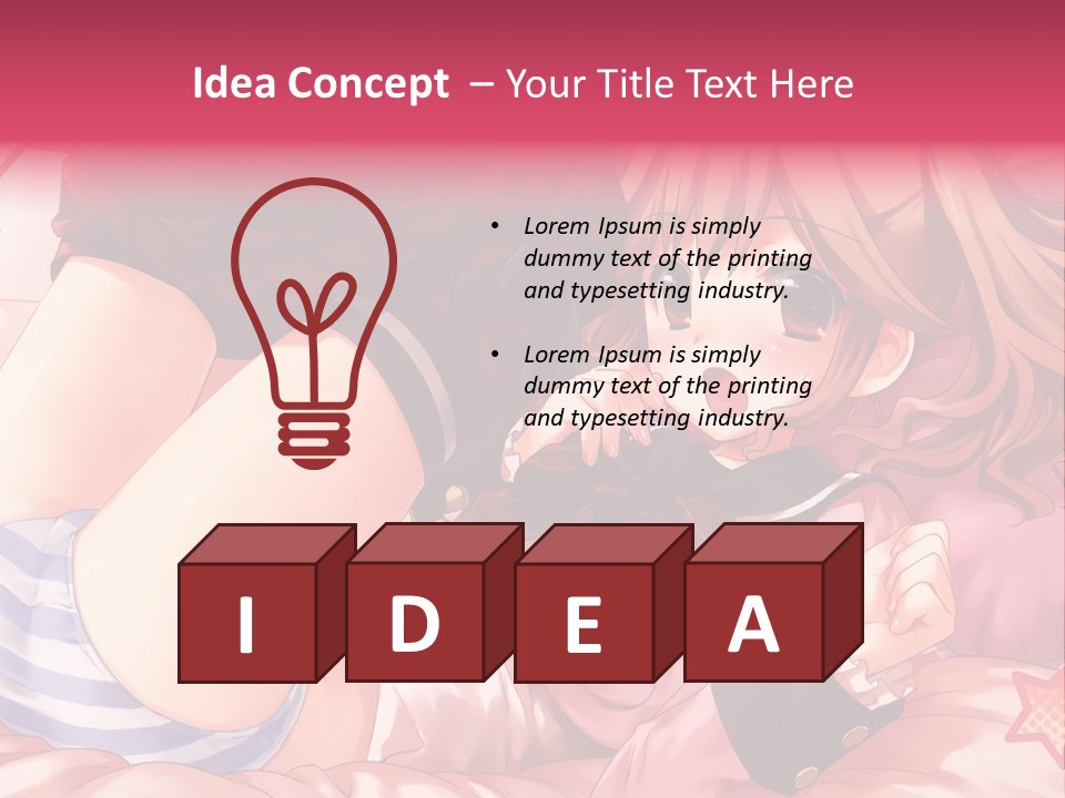 A Girl Laying On A Bed With A Bow In Her Hair PowerPoint Template