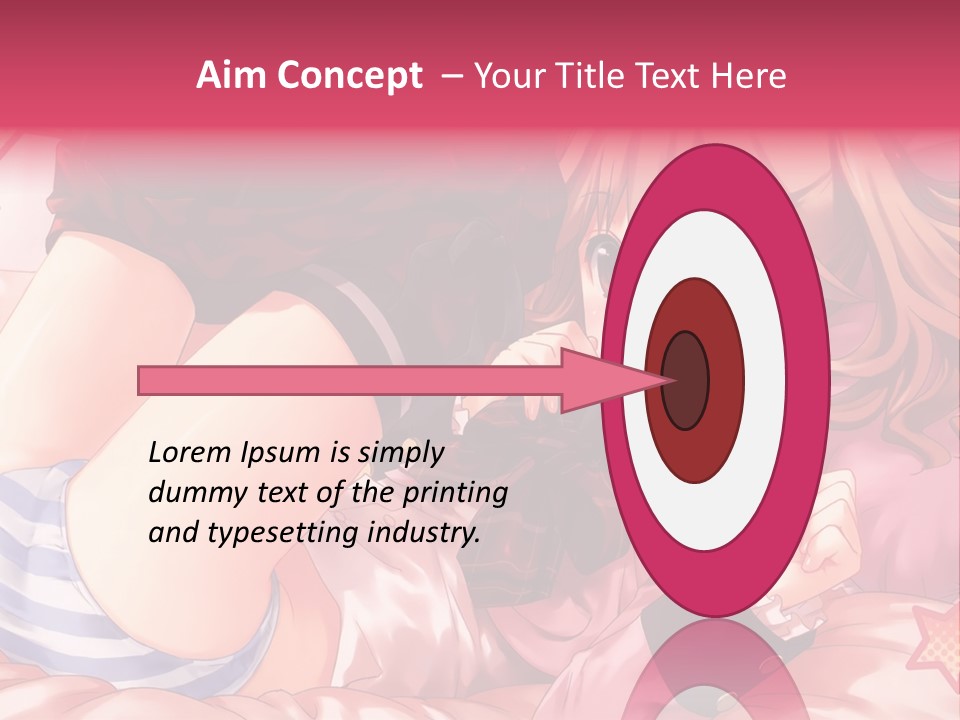 A Girl Laying On A Bed With A Bow In Her Hair PowerPoint Template