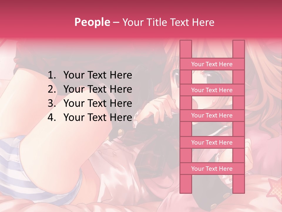 A Girl Laying On A Bed With A Bow In Her Hair PowerPoint Template