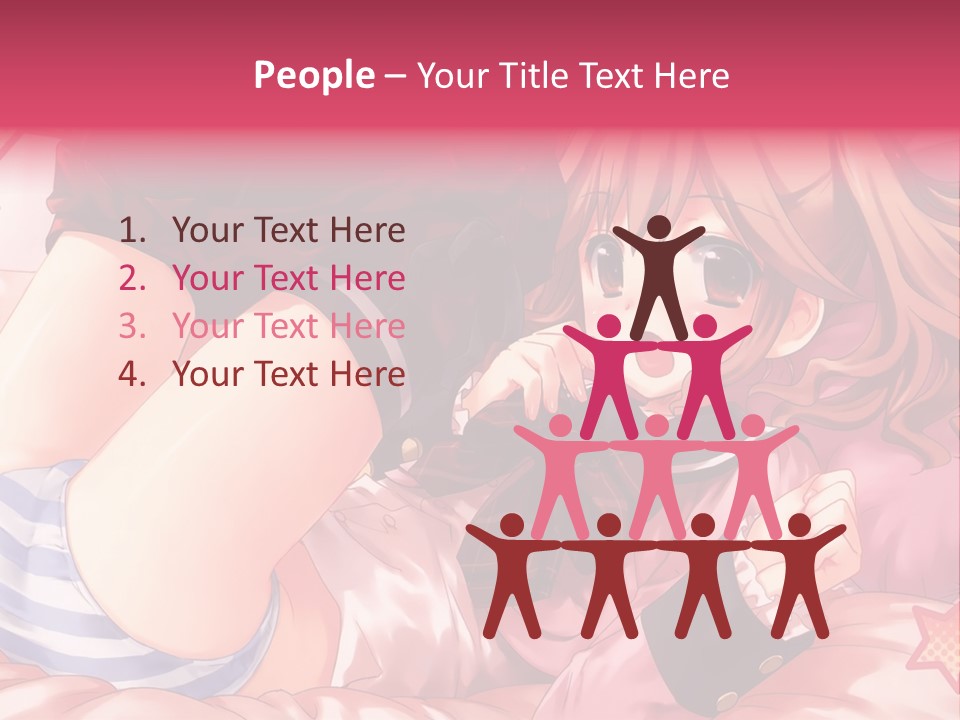 A Girl Laying On A Bed With A Bow In Her Hair PowerPoint Template