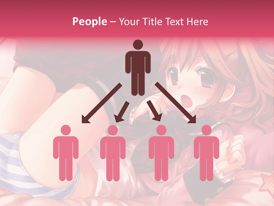 A Girl Laying On A Bed With A Bow In Her Hair PowerPoint Template