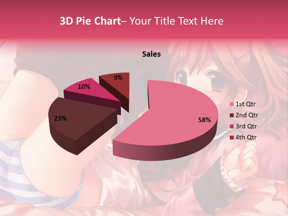 A Girl Laying On A Bed With A Bow In Her Hair PowerPoint Template