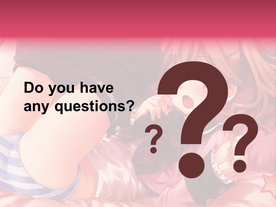 A Girl Laying On A Bed With A Bow In Her Hair PowerPoint Template