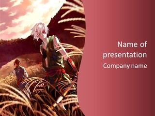 A Couple Of Anime Characters In A Field PowerPoint Template