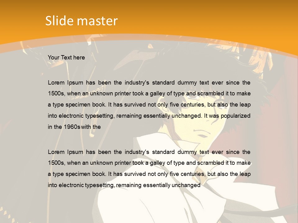 A Man Standing In Front Of A Red Curtain PowerPoint Template