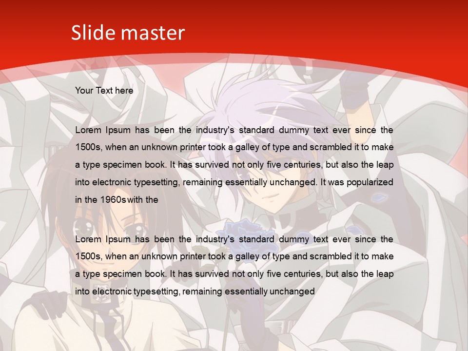 A Group Of Anime Characters Standing Next To Each Other PowerPoint Template