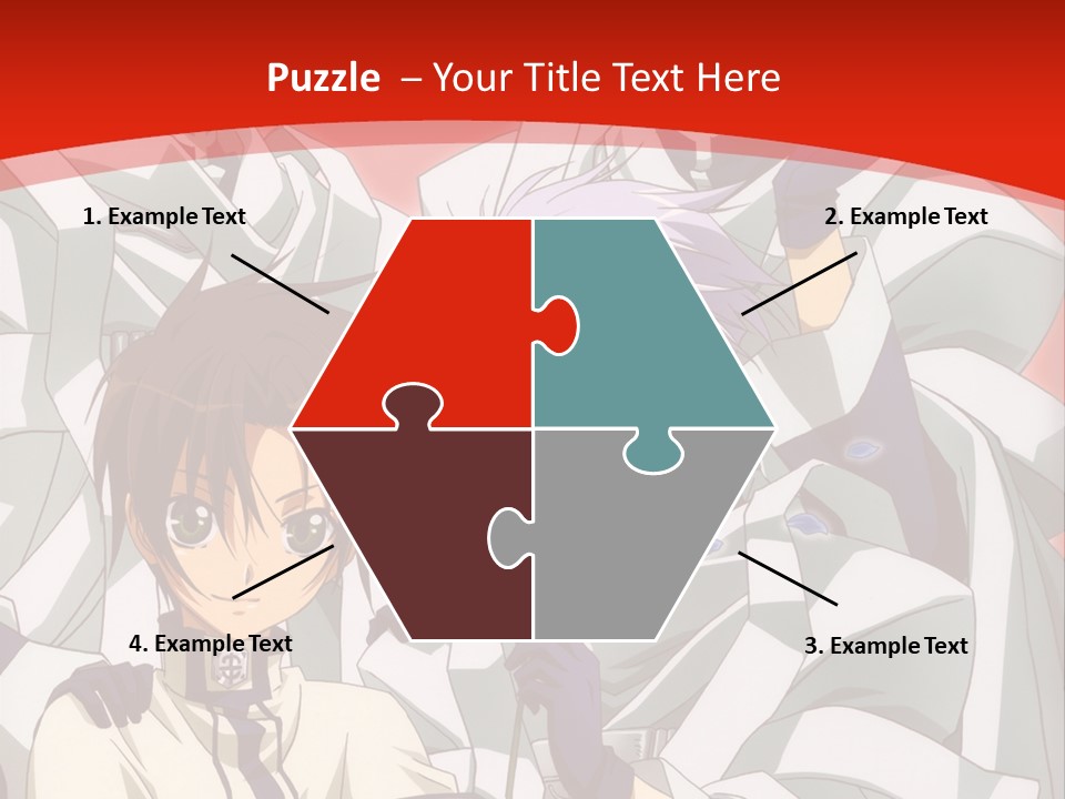 A Group Of Anime Characters Standing Next To Each Other PowerPoint Template