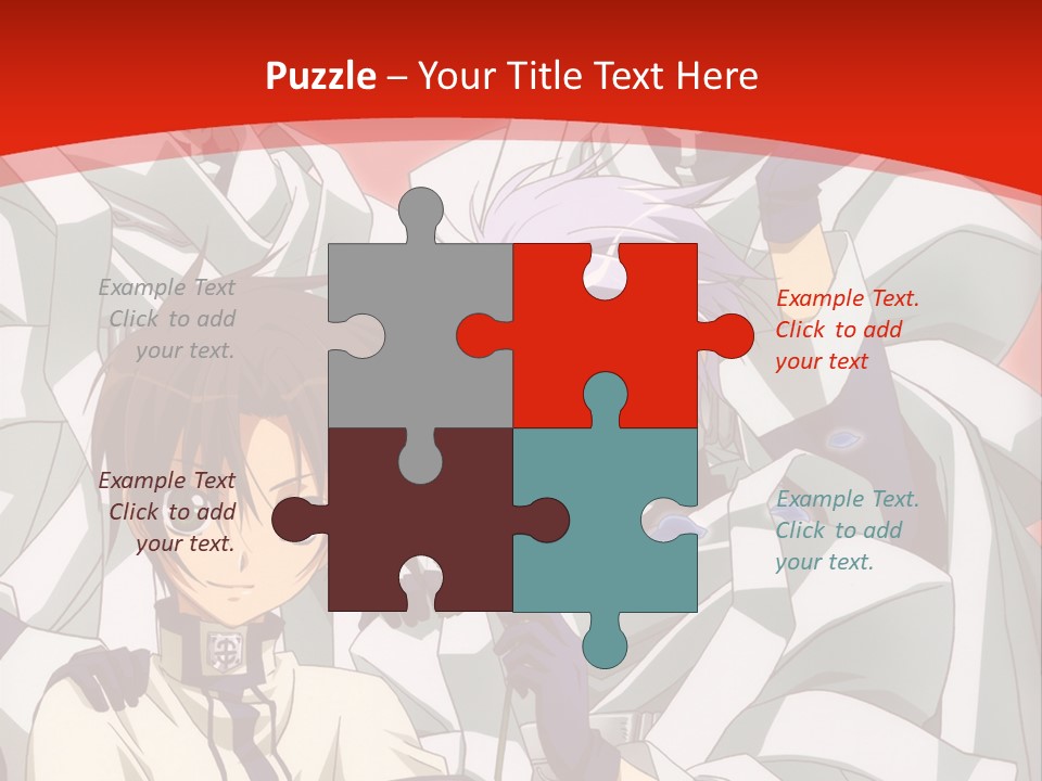 A Group Of Anime Characters Standing Next To Each Other PowerPoint Template