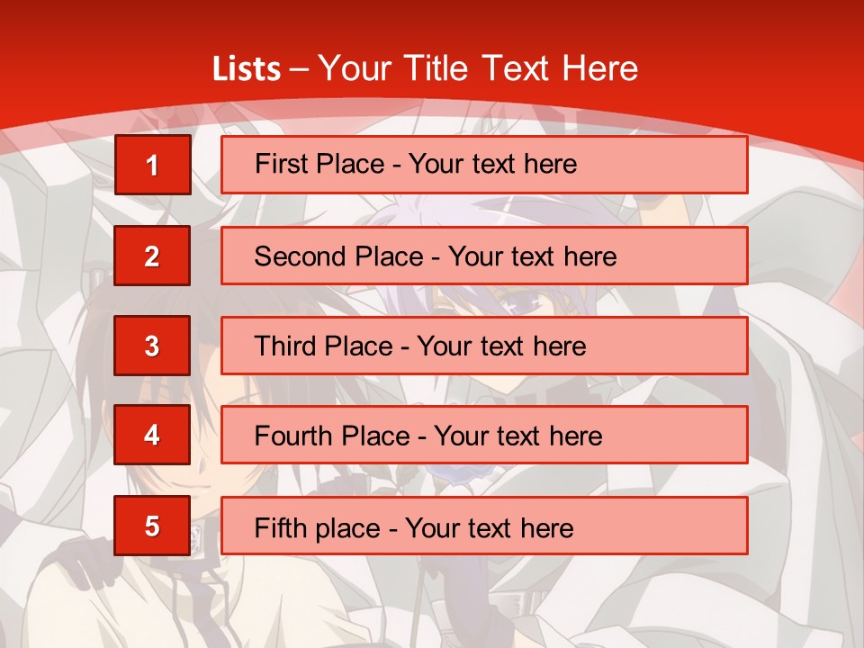 A Group Of Anime Characters Standing Next To Each Other PowerPoint Template