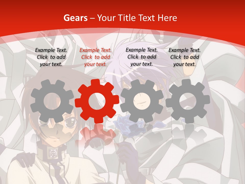 A Group Of Anime Characters Standing Next To Each Other PowerPoint Template