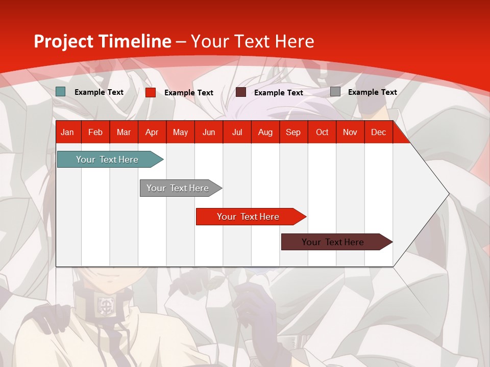 A Group Of Anime Characters Standing Next To Each Other PowerPoint Template