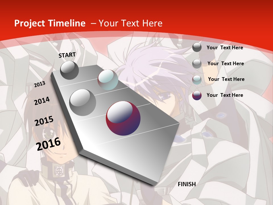 A Group Of Anime Characters Standing Next To Each Other PowerPoint Template