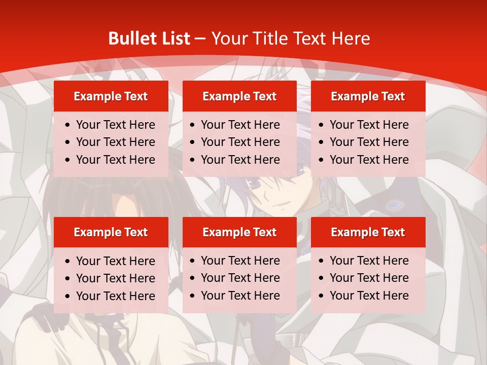 A Group Of Anime Characters Standing Next To Each Other PowerPoint Template