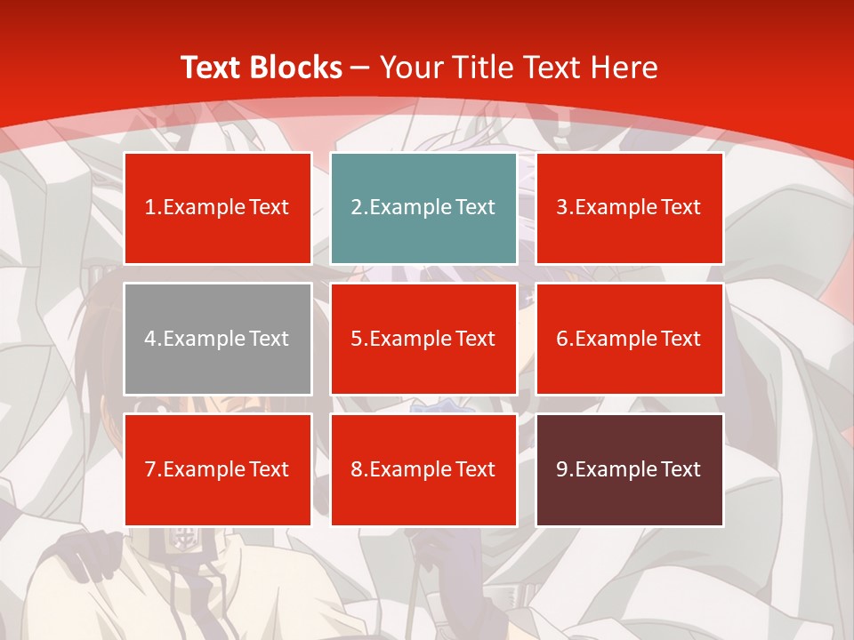 A Group Of Anime Characters Standing Next To Each Other PowerPoint Template