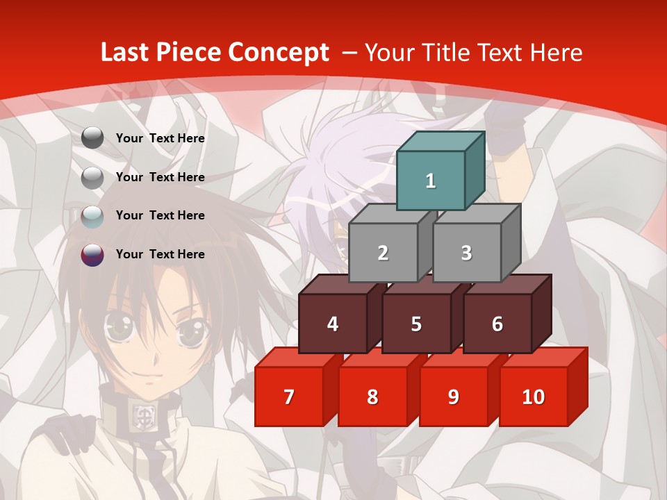 A Group Of Anime Characters Standing Next To Each Other PowerPoint Template