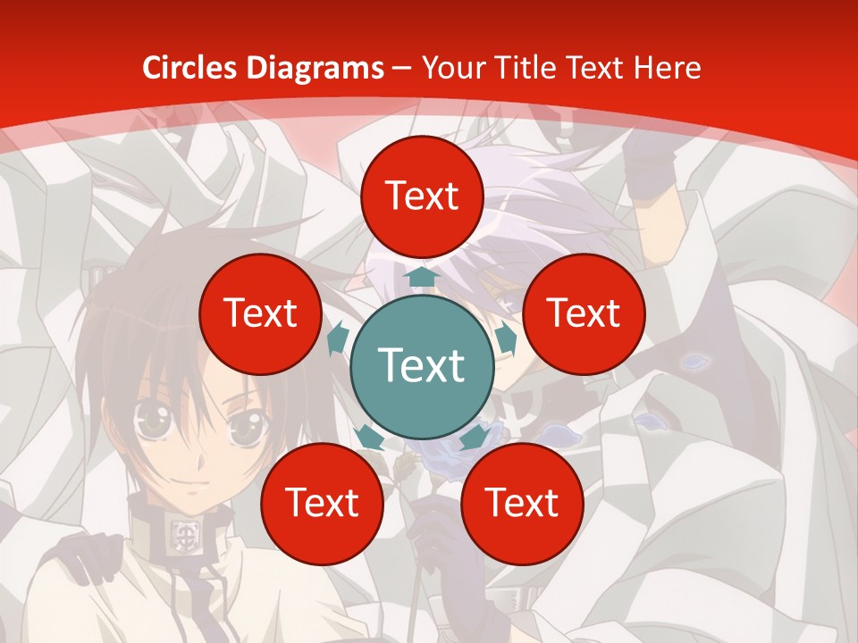 A Group Of Anime Characters Standing Next To Each Other PowerPoint Template