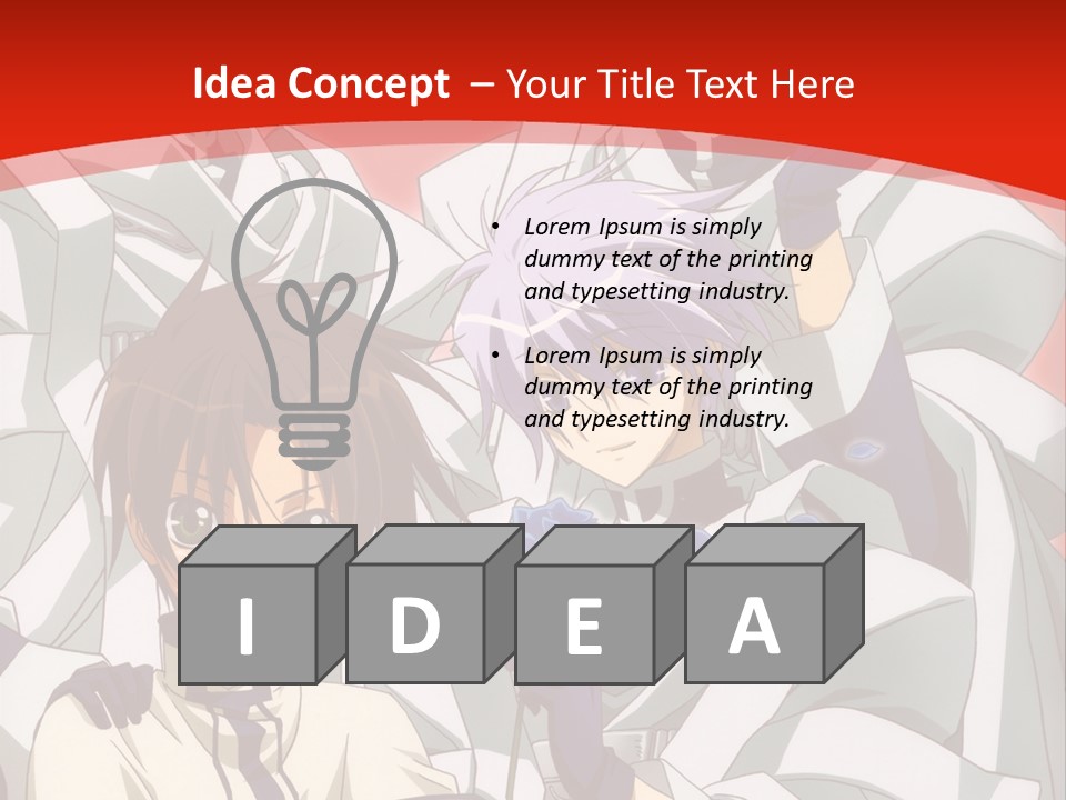 A Group Of Anime Characters Standing Next To Each Other PowerPoint Template