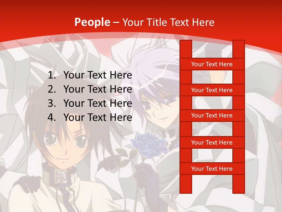A Group Of Anime Characters Standing Next To Each Other PowerPoint Template
