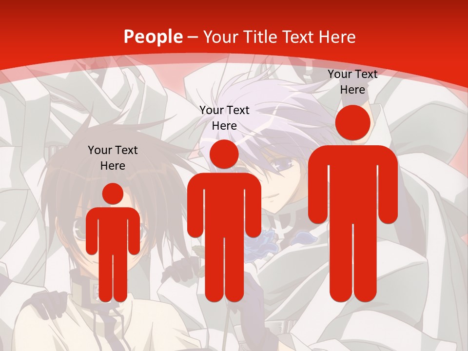A Group Of Anime Characters Standing Next To Each Other PowerPoint Template