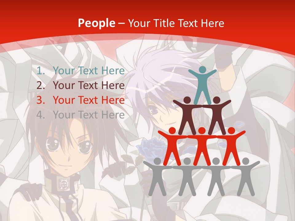 A Group Of Anime Characters Standing Next To Each Other PowerPoint Template
