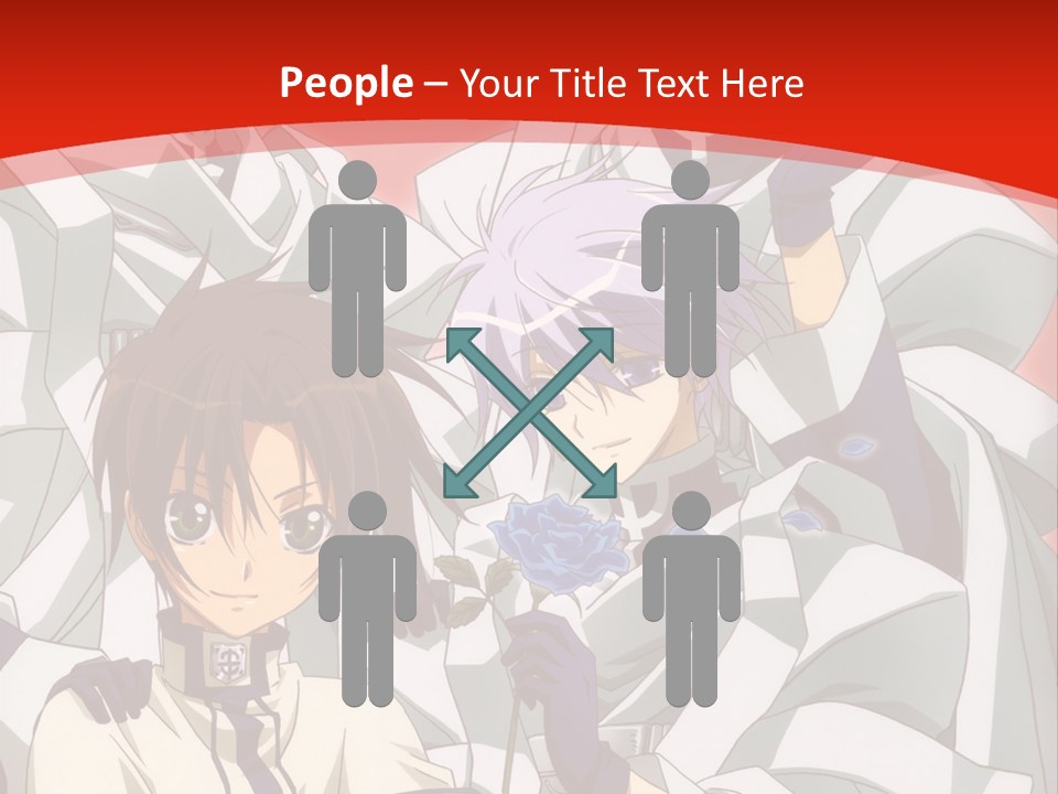 A Group Of Anime Characters Standing Next To Each Other PowerPoint Template