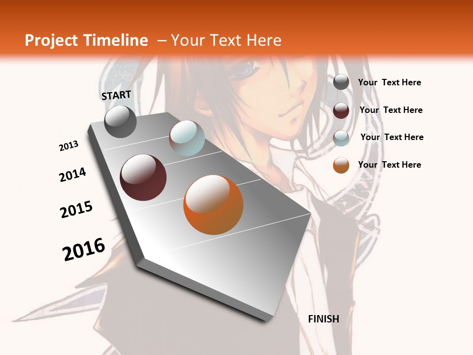An Anime Character With A Black Jacket And White Shirt PowerPoint Template
