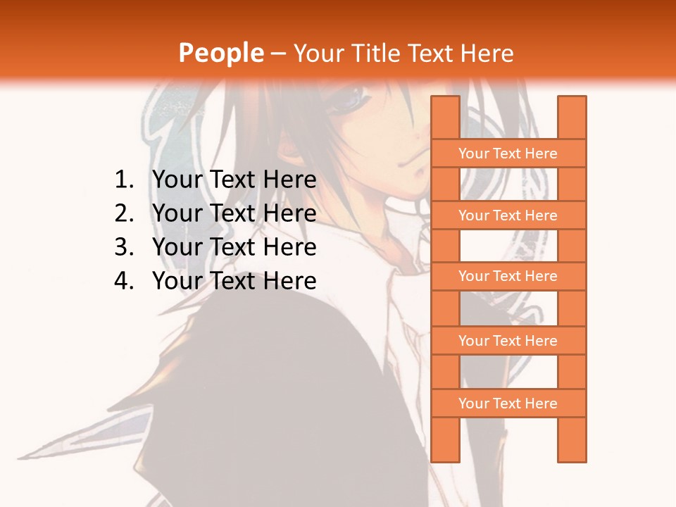 An Anime Character With A Black Jacket And White Shirt PowerPoint Template