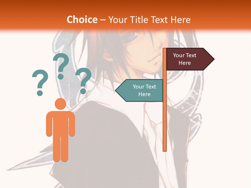 An Anime Character With A Black Jacket And White Shirt PowerPoint Template