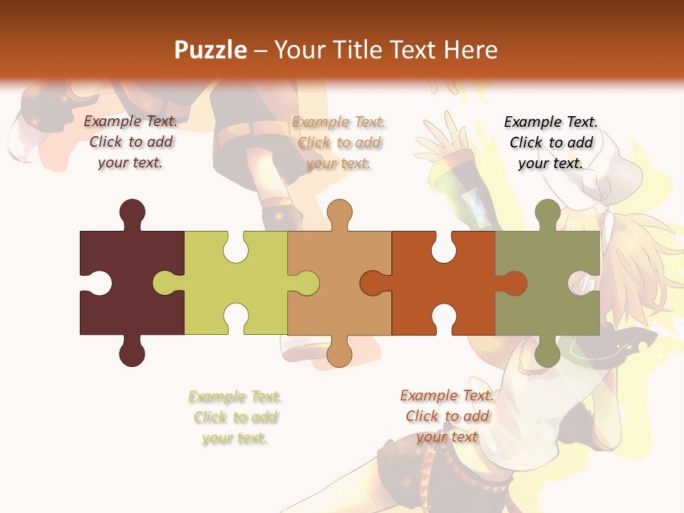 A Group Of Anime Characters With A Brown Background PowerPoint Template